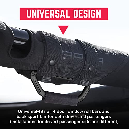 GPCA Metal Grab Handles for Jeep Wrangler 4xe, JL, JT, JK, Sport, Sahara, Rubicon and Gladiator 4DR/2DR 2007-2023 GP Grip PRO by GPCA, Foldable Patented, 4 Packs, Jet Black - Image 4
