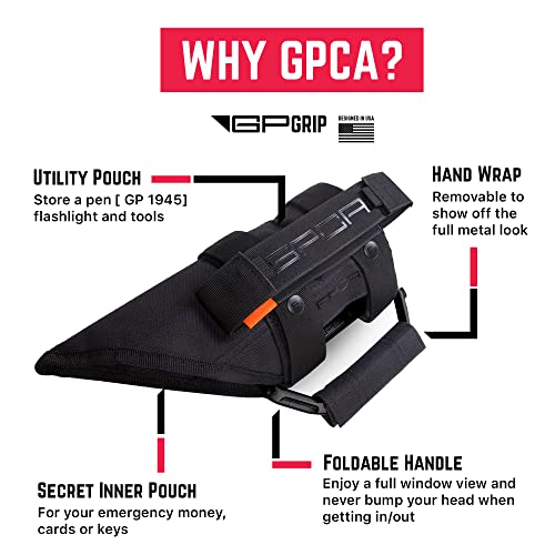 GPCA Metal Grab Handles for Jeep Wrangler 4xe, JL, JT, JK, Sport, Sahara, Rubicon and Gladiator 4DR/2DR 2007-2023 GP Grip PRO by GPCA, Foldable Patented, 4 Packs, Jet Black - Image 3