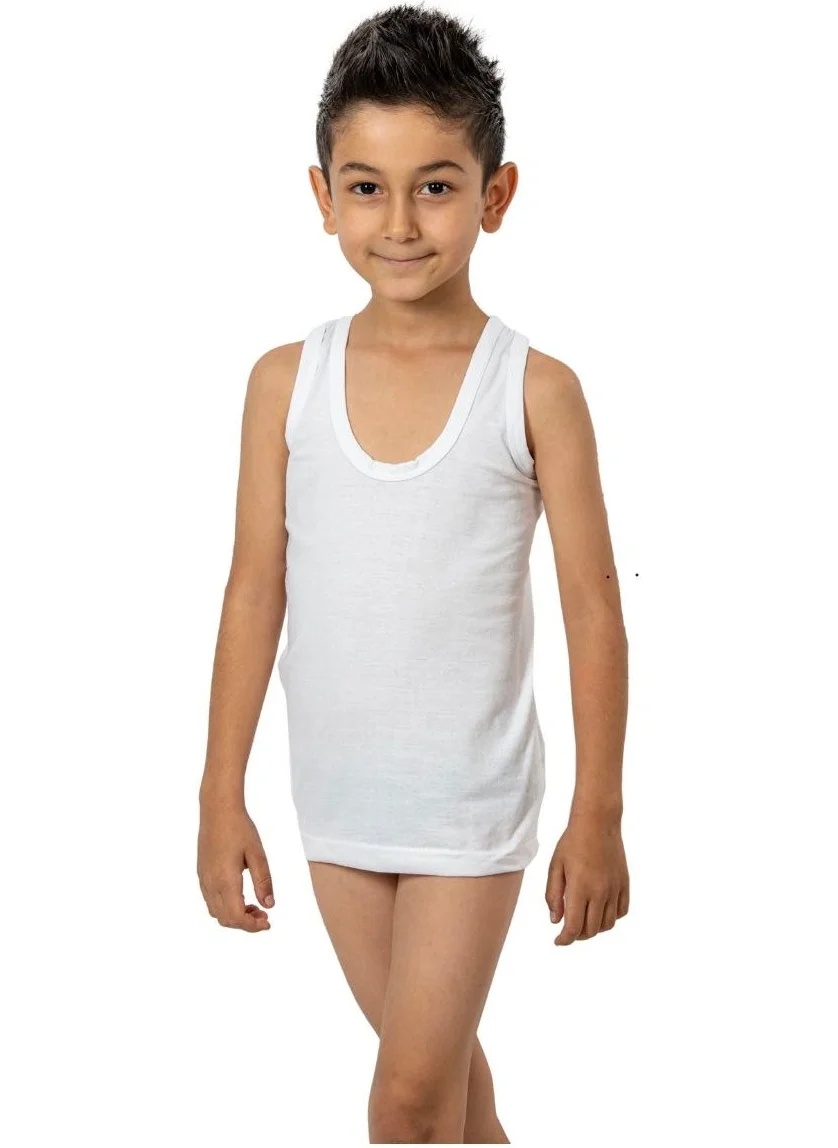 Fidan 6 Pack White Boy's Undershirt