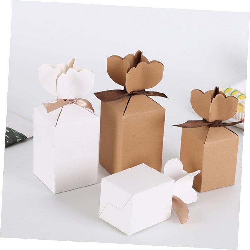 White Cardboard Ribbon Candy Box Set 20pcs Wedding Party Favor Packaging - Image 5