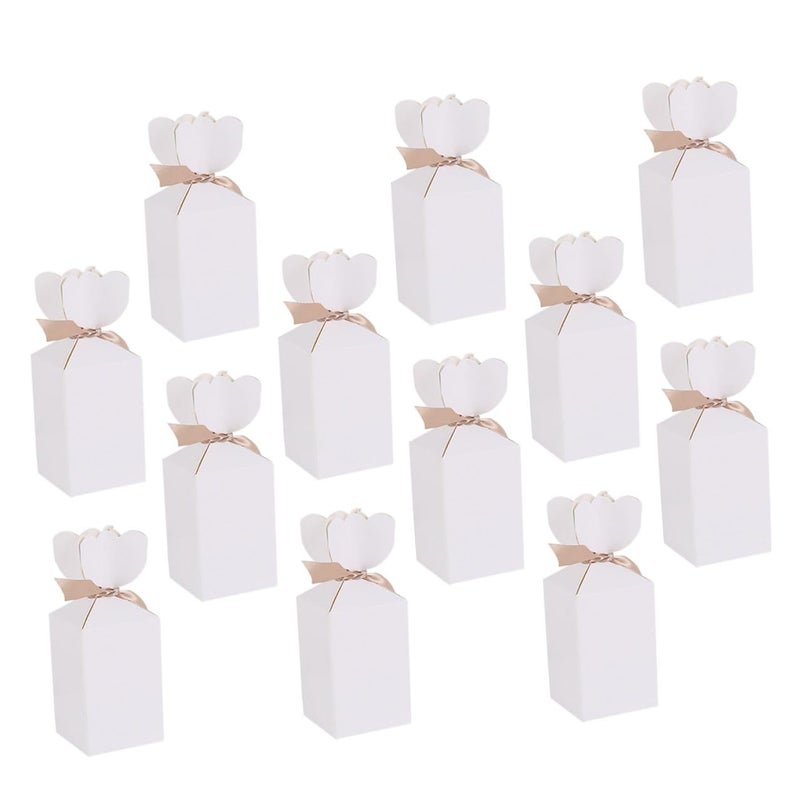 White Cardboard Ribbon Candy Box Set 20pcs Wedding Party Favor Packaging - Image 2