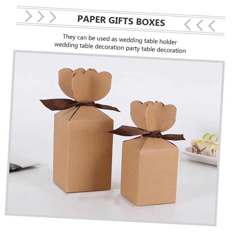 White Cardboard Ribbon Candy Box Set 20pcs Wedding Party Favor Packaging - Image 4