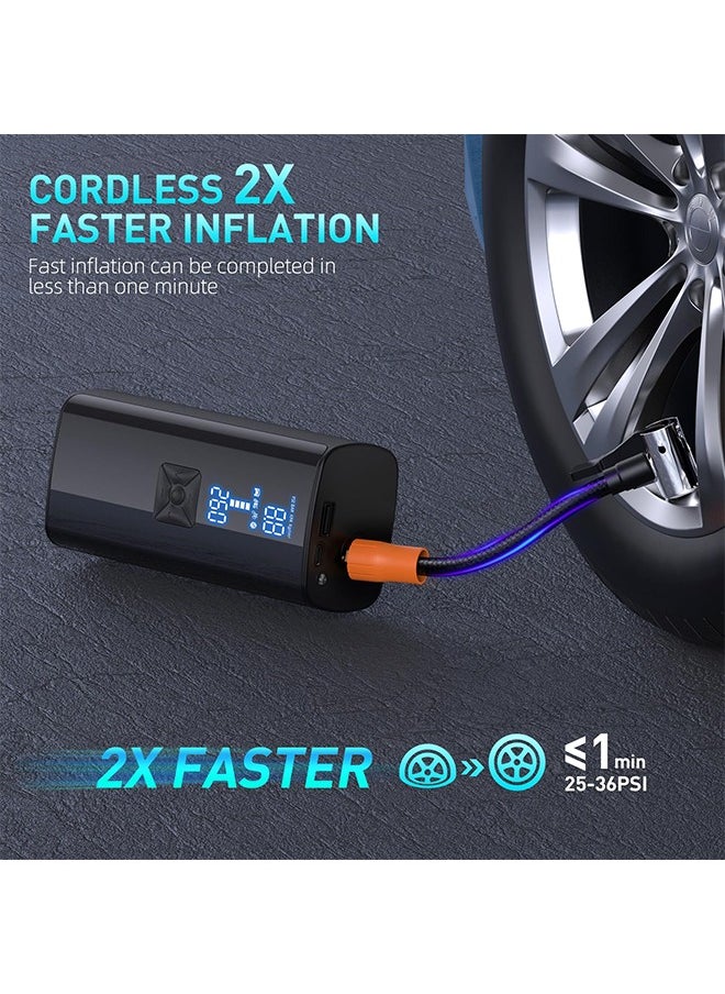 Tire Inflator Portable Air Compressor, 150PSI Portable Air Pump for Car Tires with 25000mAh Battery, 2X Faster Inflation Electric Air Pump with Digital Pressure Gauge for Car, Bike, Motorcycle, Ball - pzsku/Z6F4031A5DB6FE5C7C7A9Z/45/_/1699958018/ebda10de-37d7-424f-9485-3f01e0e2d6cd