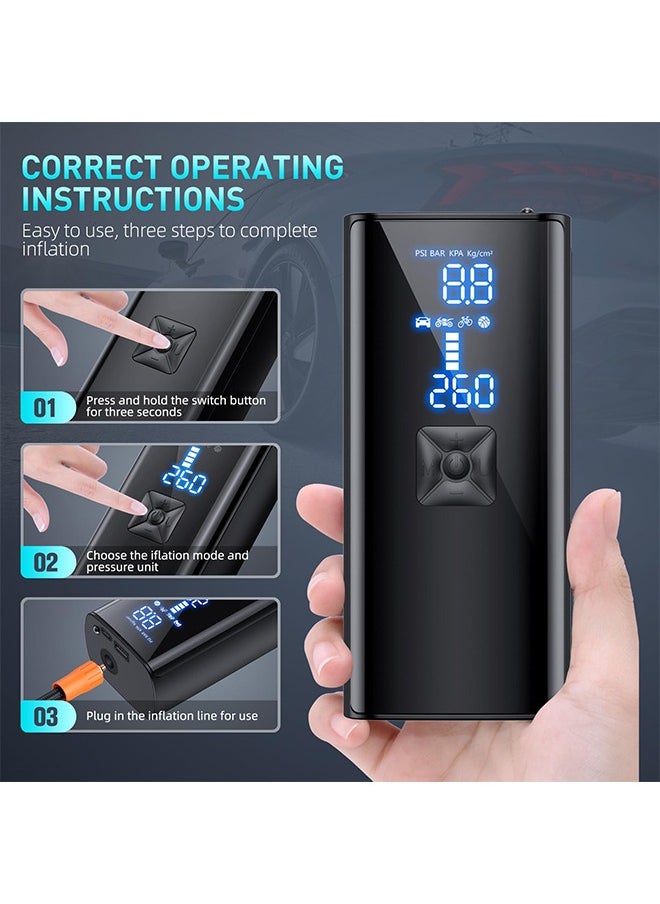 Tire Inflator Portable Air Compressor, 150PSI Portable Air Pump for Car Tires with 25000mAh Battery, 2X Faster Inflation Electric Air Pump with Digital Pressure Gauge for Car, Bike, Motorcycle, Ball - pzsku/Z6F4031A5DB6FE5C7C7A9Z/45/_/1699958025/16ec1bb0-de27-46df-88a1-d8defdd441b1