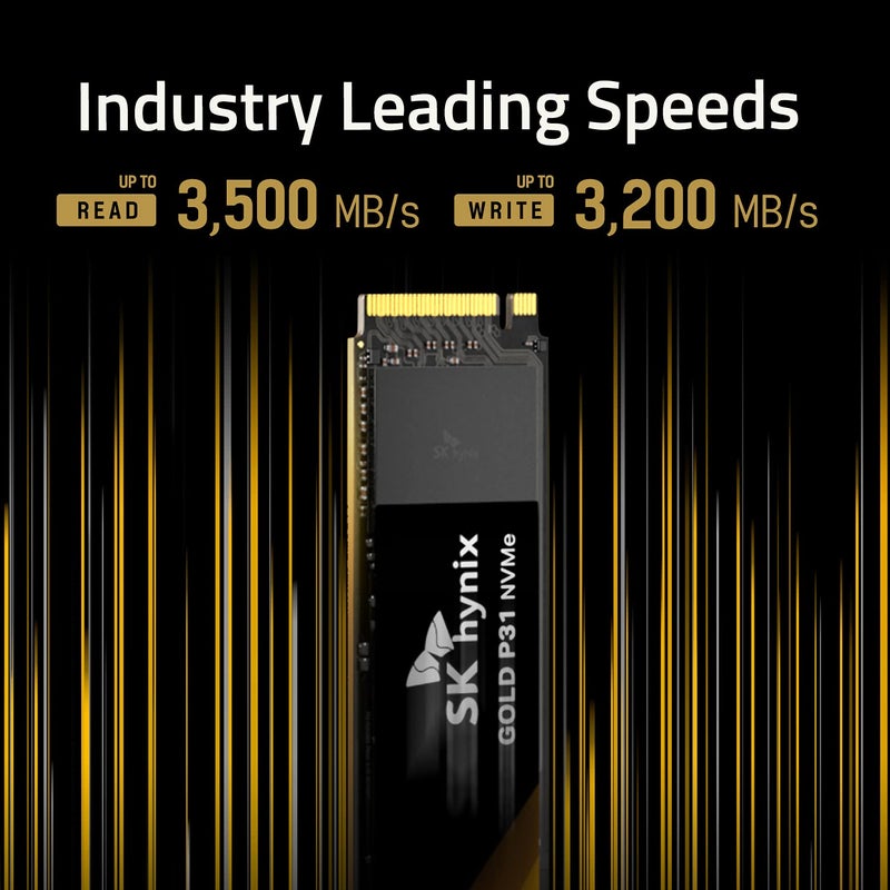 SK hynix Gold P31 1TB PCIe NVMe Gen3 M.2 2280 Internal SSD, Up to 3500MB/S, Compact M.2 SSD Form Factor SSD, Internal Solid State Drive with 128-Layer NAND Flash - Image 2