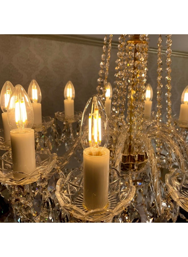 MFZ LED Candle Bulbs 4W, E14 Base, 2700K Warm White, AC220–240V, Filament Design – Pack of 5 Pieces - Image 2