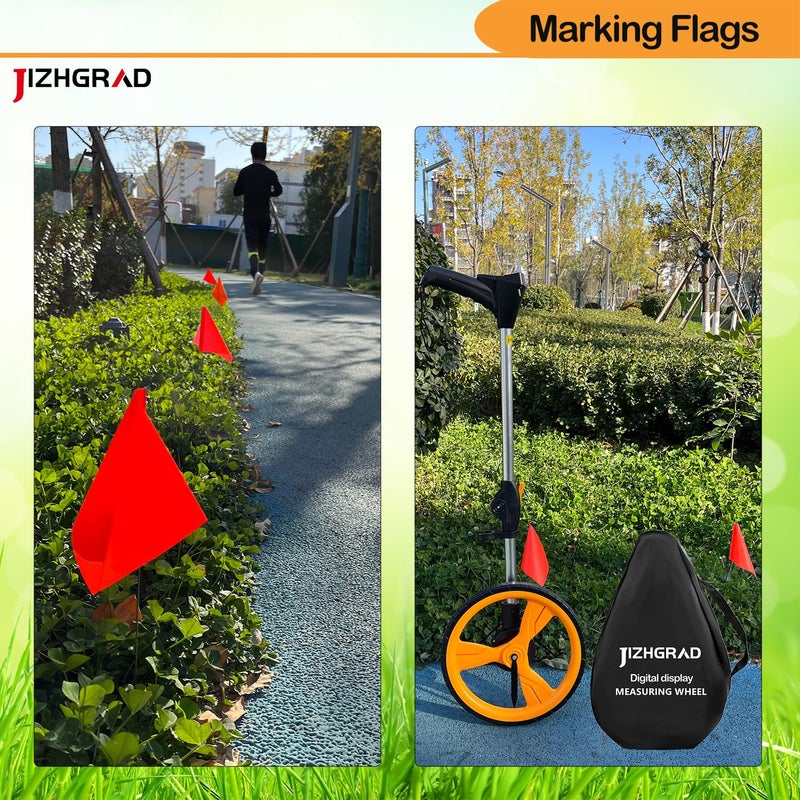 JIZHGRAD 20Pack Orange Marking Flags, JIZHGRAD 13x4x5 Inch Marker Flags Use for Yard & Lawn, Boundary & Dog Training, Survey & Landscape, Sprinkler & Surveyor, Garden & Construction, High Visibility, Sturdy, Versatile, UV & Weather Resistant - Image 4