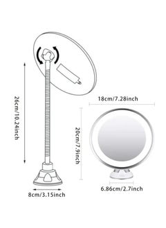 ORiTi 10x Magnifying LED Lighted Makeup Mirror 360 Degree Rotating Arm And Powerful Locking Suction Cup  - Image 3