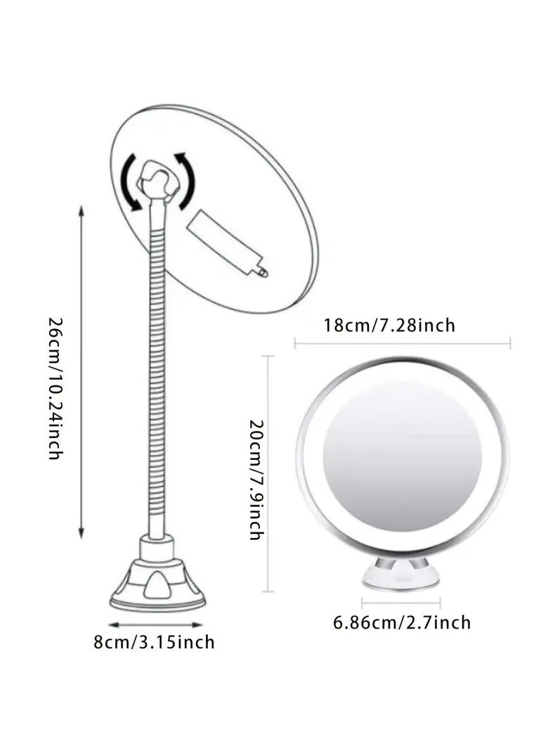 ORiTi 10x Magnifying LED Lighted Makeup Mirror 360 Degree Rotating Arm And Powerful Locking Suction Cup  - Image 3