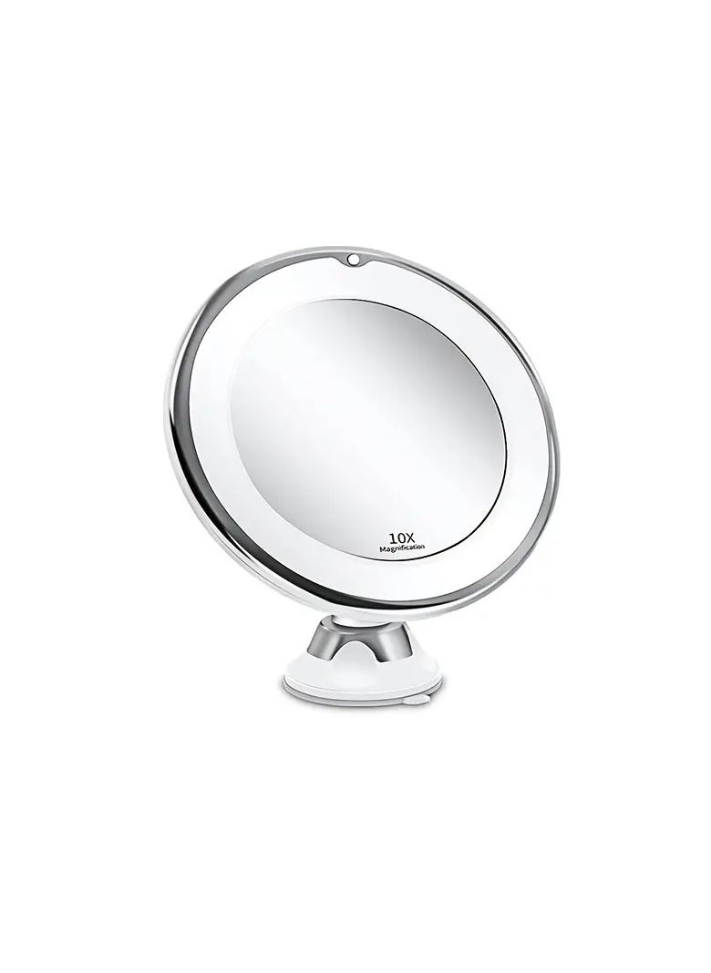 ORiTi 10x Magnifying LED Lighted Makeup Mirror 360 Degree Rotating Arm And Powerful Locking Suction Cup  - Image 2