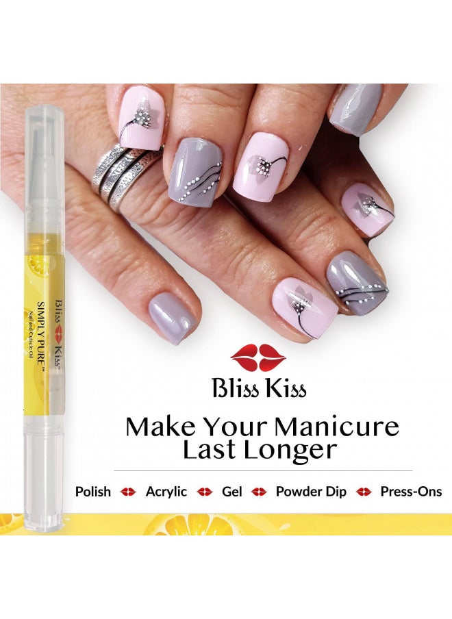 Bliss Kiss - Bliss Kiss | 1 Crisp Fragrance | Nail Oil Cuticle Pen w/Vitamin E & JojobaNail Strengthener Nail Growth Treatment for Brittle Peeling Breaking Thin Nails - Image 1
