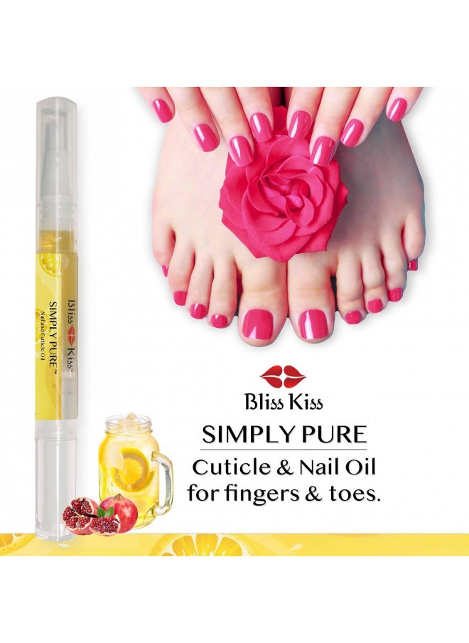 Bliss Kiss - Bliss Kiss | 1 Crisp Fragrance | Nail Oil Cuticle Pen w/Vitamin E & JojobaNail Strengthener Nail Growth Treatment for Brittle Peeling Breaking Thin Nails - Image 1