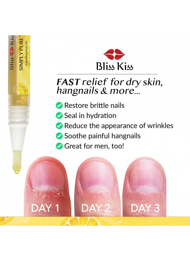 Bliss Kiss - Bliss Kiss | 1 Crisp Fragrance | Nail Oil Cuticle Pen w/Vitamin E & JojobaNail Strengthener Nail Growth Treatment for Brittle Peeling Breaking Thin Nails - Image 1