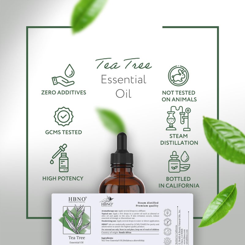 HBNO Tea Tree Oil for Skin 4oz (120 ml) - Bring Refreshing Aroma of Tea Trea Essential Oil - Perfect for Skin Therapy - Image 4