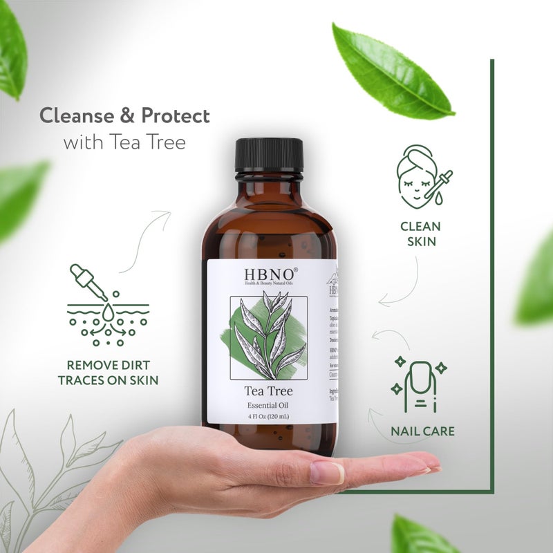 HBNO Tea Tree Oil for Skin 4oz (120 ml) - Bring Refreshing Aroma of Tea Trea Essential Oil - Perfect for Skin Therapy - Image 2