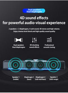 SADA LED TV Sound Bar AUX Wired USB Speaker Home Theater System Surround SoundBar for TV PC Computer Speakers  - Image 5