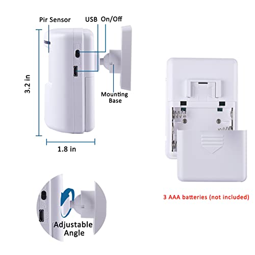 BESTOONE Motion Sensor Alarm, Long Range Wireless Driveway Alarm, Indoor Home Security System Electric Doorbells, 2 Motion Detector and 1 Alarm, 38 Chime Tunes, LED Indicator - Image 3