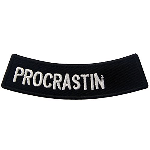 ZEGINs Procrastinator Embroidered Applique Iron On Sew On Patch - Image 1
