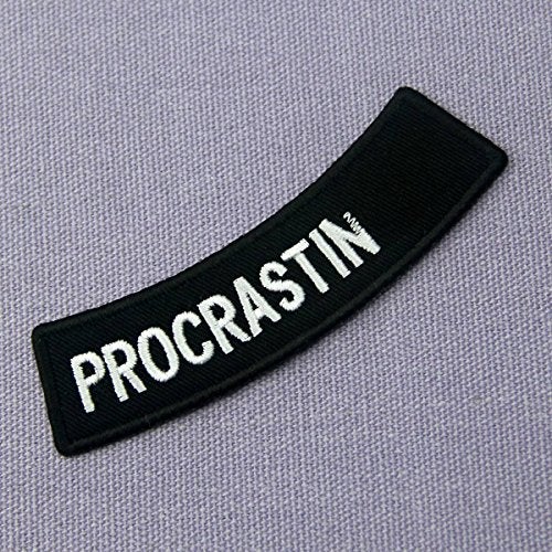 ZEGINs Procrastinator Embroidered Applique Iron On Sew On Patch - Image 3