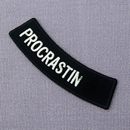 ZEGINs Procrastinator Embroidered Applique Iron On Sew On Patch - Image 4
