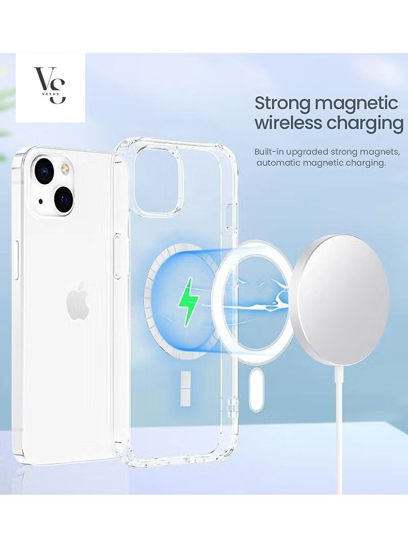 vesus magsafe case 6.1Inch Slim Thin Clear Magnetic Case Yellowing Resistant Shock Absorption Anti-Scratch Anti Drop Hard Back Protective Case Cover For Apple iPhone 14 6.1inch 2022  - Image 1