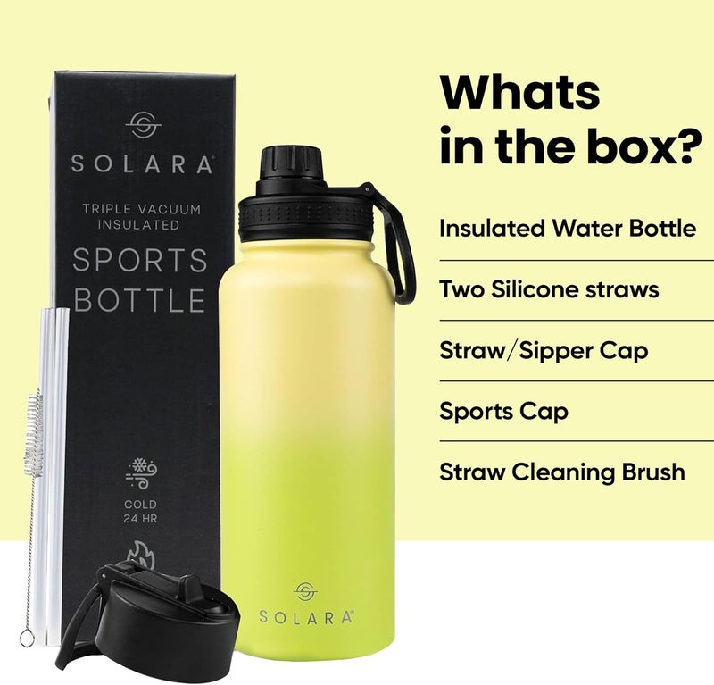 SOLARA Insulated Water Bottle 1 Litre, Hot Water Bottle, 1000ml Thermosteel Water Bottle for Travel, Home, Office, School, Gym, Adults, Water Bottle Hot and Cold, Sipper Bottle, Lime Green - Image 5