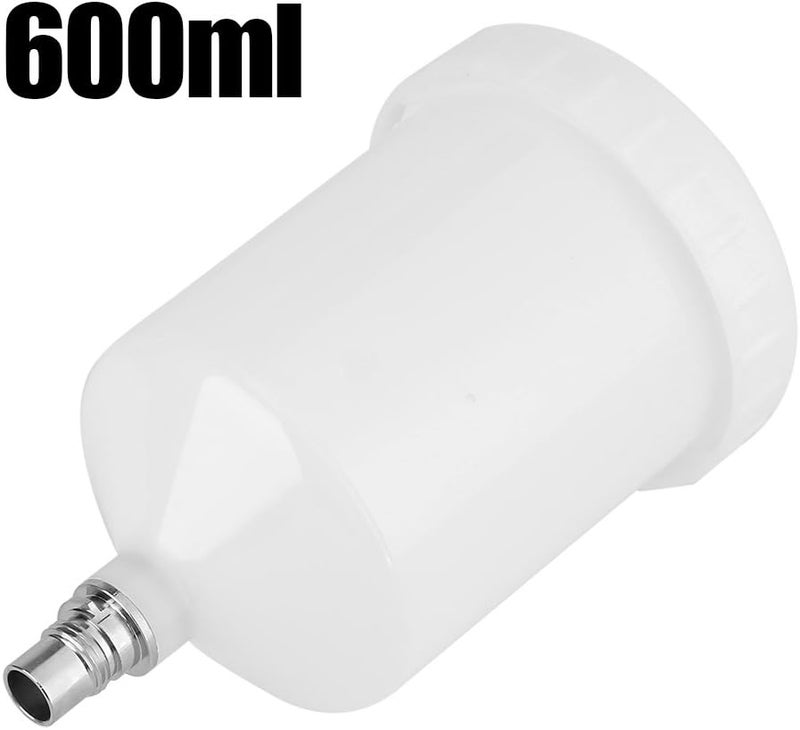 Fdit Sata Paint Cup Plastic Cup Air Gravity Paint Pot Thread Connector for Spray Gun Tool 600ml Capacity - Image 4