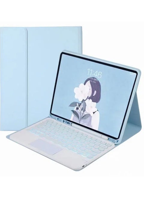 Arabic and English Keyboard Case for iPad 10th Generation 10.9 inch 2022, 7 Color Backlit Bluetooth Slim Keyboard, Multi-Touch Trackpad, Lightweight Protective Cover