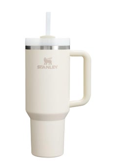 40oz Quencher H2.0 FlowState™ Tumbler – Cream 2.0 – Stainless Steel Vacuum Insulated Travel Mug with Handle, Reusable Straw, and Leak-Resistant Lid – Keeps Drinks Cold for 11 Hours and Iced for 48 Hours – Dishwasher Safe Water Bottle