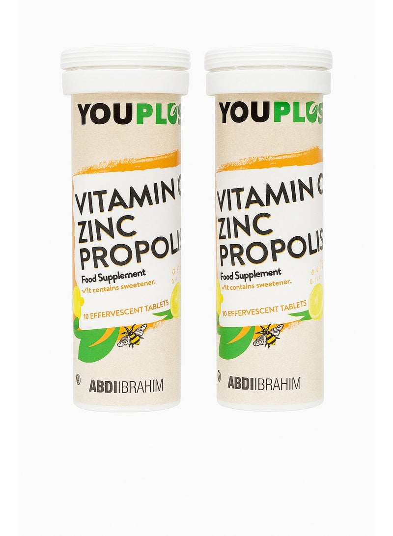YouPlus Vitamin C Zinc Propolis Effervescent 20 Tablets - Image 1