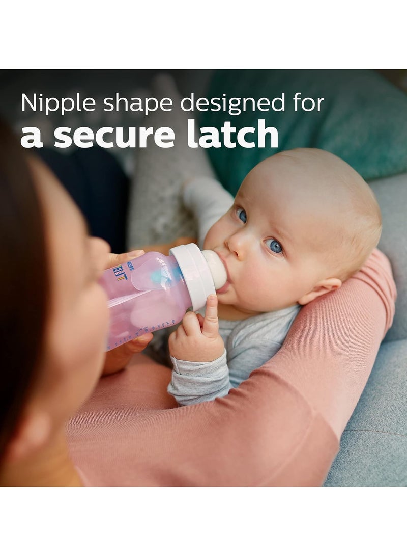 Philips Avent Anti Colic Baby Bottles with AirFree Vent, 260 ml, Pack of 4, Pink, 1m+ - Image 4