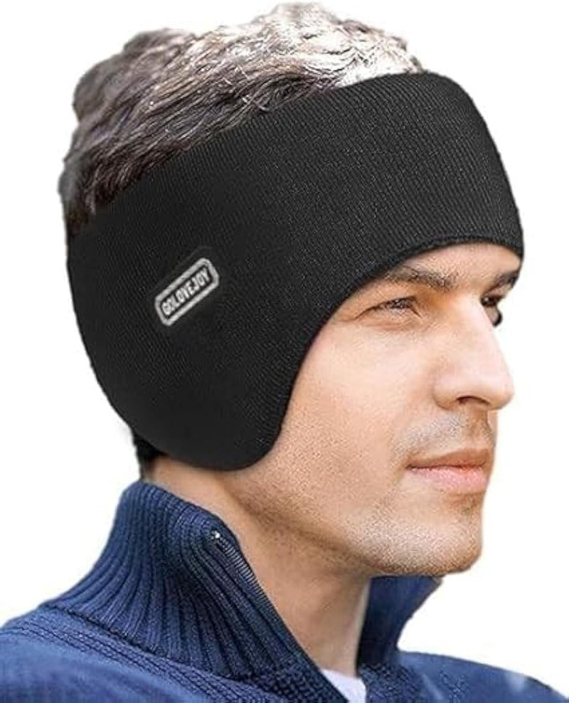 Ear Muffs for Winter, Double-Layer Ear Warmer, Headband-Knit Fuzzy Lined Winter Ear Muff, Fleece Thermal Headband Cold Weather Windproof Ear Cover, Running Cycling Ear Covers, for Men Women - Image 1