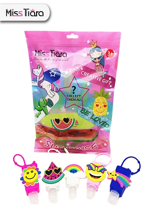 MissTiara 5-Piece Lovely Cartoon Design Hand Sanitizer Spray Bottle With Cover  - Image 1