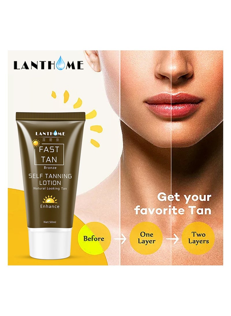 Lanthome Lian Biquan Tanning Cream Tanning Milk Sunless Body Lotion 50ml Bronze Wheat Tanning Cream  - Image 3