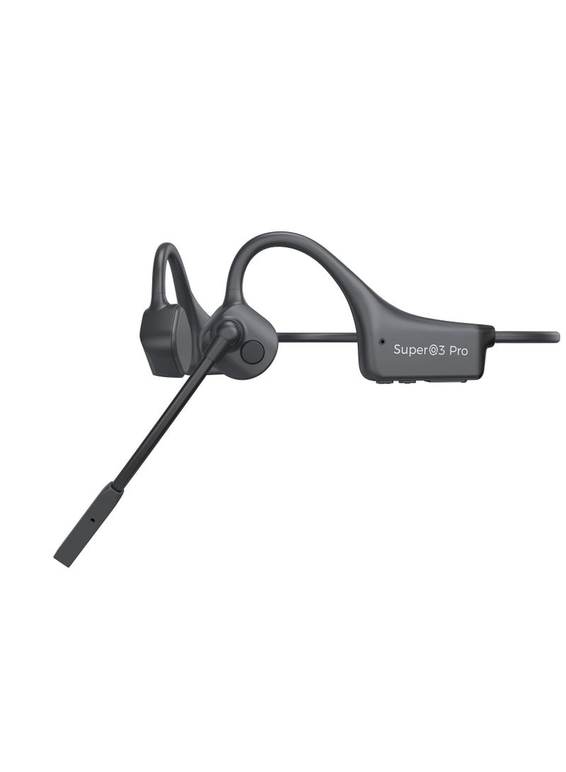 Excefore Wireless Bone Conduction Headphones, Open-Ear Bluetooth Earphones with Mic, Bluetooth Headset with Noise-Canceling Boom Microphone, for Drivers Online Meeting Office Home Business Sports(Black) - Image 1