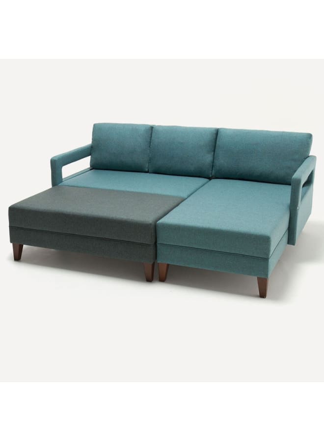 Retro Corner sofa 140 cm - Turquoise - Image 2