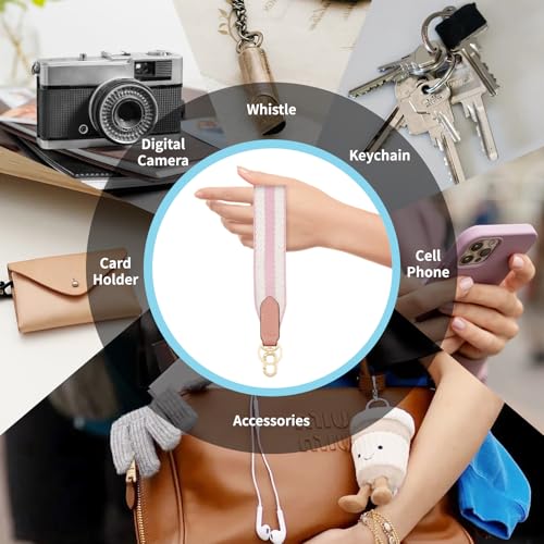 ZOOEASS Wristlet Keychain Strap, Short Lanyard for Keys with Key Ring Wristlet Strap for Wallet Camera ID Badges Card Holder（G-Color5） - Image 4