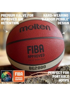 molten Molten Premium Rubber Basketball | FIBA Approved, Indoor/Outdoor, Excellent Grip & Bounce | Ideal for Practice, 12 panel Design | Orange/Ivory  - Image 3