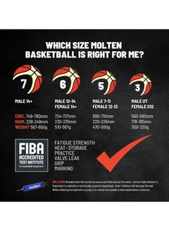 molten Molten Premium Rubber Basketball | FIBA Approved, Indoor/Outdoor, Excellent Grip & Bounce | Ideal for Practice, 12 panel Design | Orange/Ivory  - Image 4