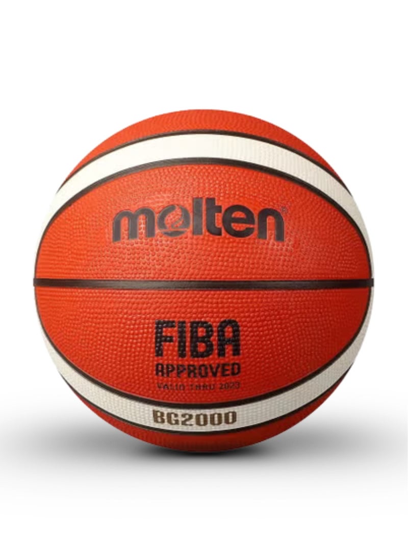 molten Molten Premium Rubber Basketball | FIBA Approved, Indoor/Outdoor, Excellent Grip & Bounce | Ideal for Practice, 12 panel Design | Orange/Ivory  - Image 1