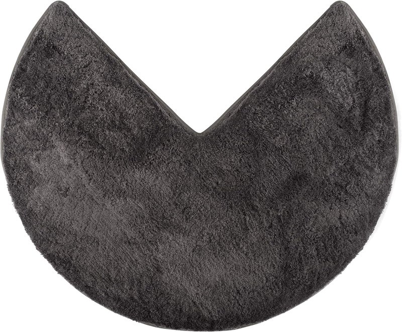 FLUFFY ® Bath Mat for Corner Showers, made of Microfibre, with Non-Slip Bottom (Round | Inner Dimensions 45 x 45 cm, Anthracite) - Image 1