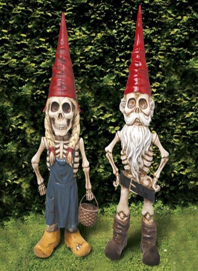 brableewear Skeleton Garden Gnomes Statue Zombie Gnome Sculptures Resin Dwarf Figurines Horror Halloween Ornaments - Image 2