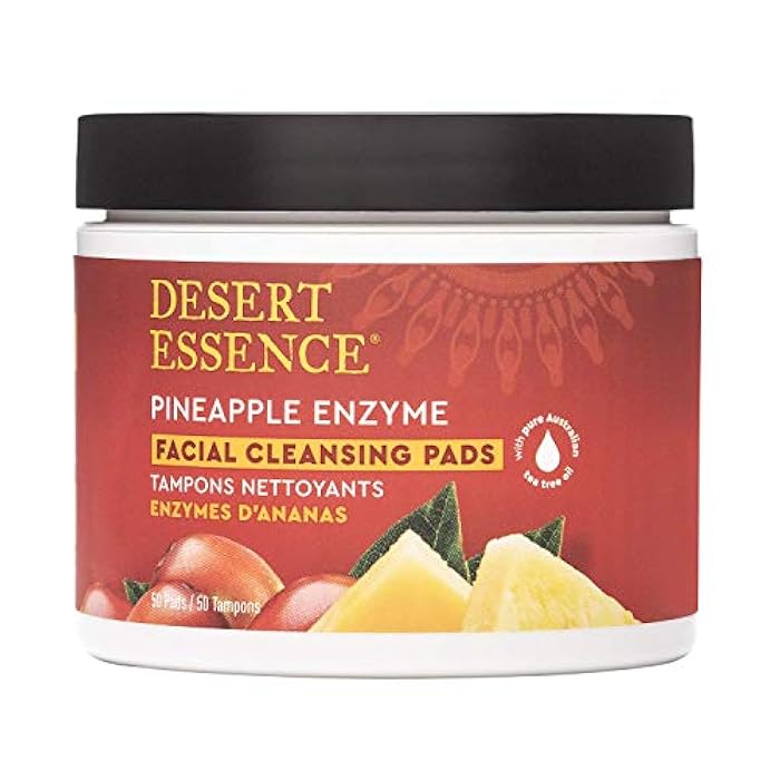 Desert Essence, Pineapple Enzyme Cleansing Pads, 50 Pads - Vegan, Gluten Free - Facial Cleansing, Exfoliating Enzymes for radiant clear complexion - Image 2