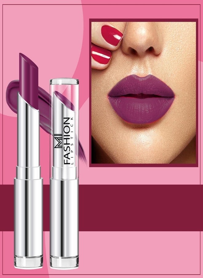 MI FASHION Creme Matte Non-Transfer Lipstick Resilient Finish Brick Purple 3.5gm Luxury Shades That Make Your Presence UnForgettable (1-Pc) - Image 1