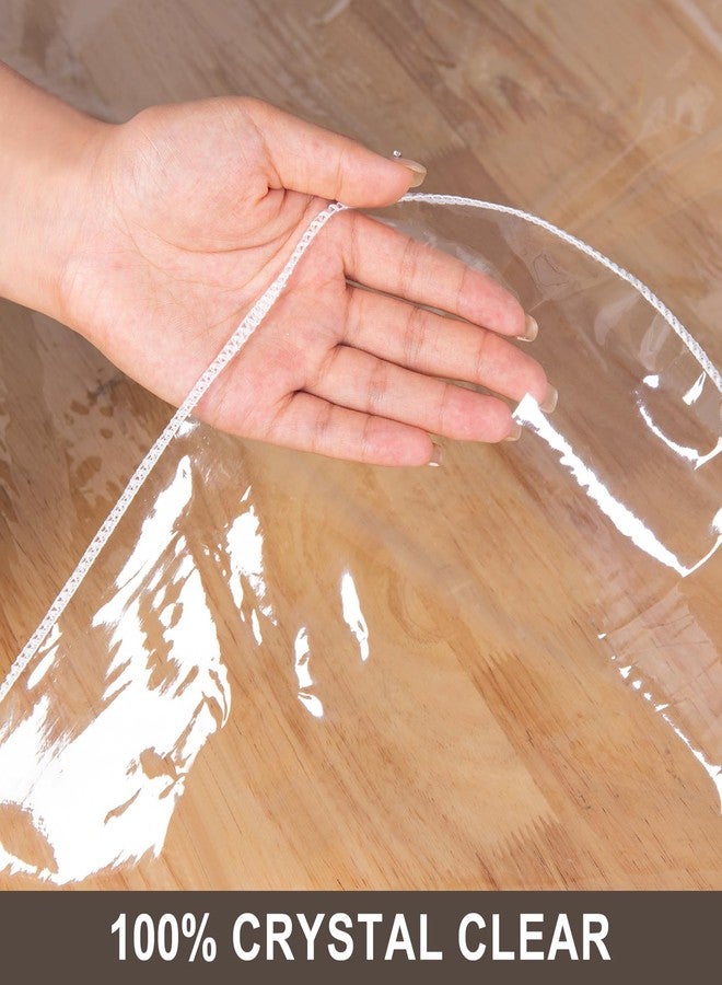 JIUZHEN 54" x 80" Heavy Duty Clear Vinyl Tablecloth - 100% Waterproof & Oil-Proof, Spill-Resistant - Easy Wipe-Clean Table Cover for Dining, Parties, Camping, Picnic, Outdoor (Rectangle) - Image 5