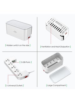 بيجانت وصلة مشترك كهربائي ب 5 مخارج و 3 منافذ USB و صندوق انيق لتغطية الكابلات و سلك بطول 2 متر  - Image 3