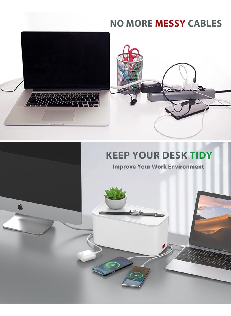 بيجانت - وصلة مشترك كهربائي ب 5 مخارج و 3 منافذ USB و صندوق انيق لتغطية الكابلات و سلك بطول 2 متر - Image 1