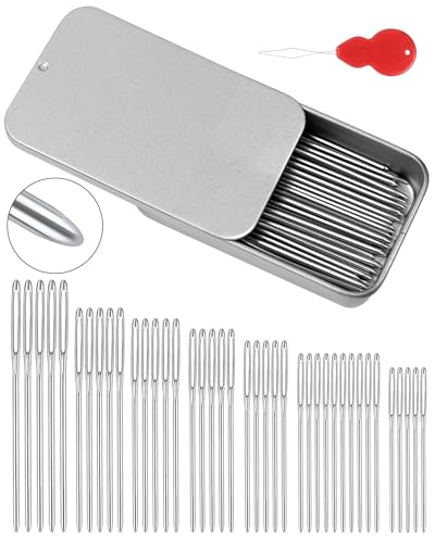 FIVEIZERO 80/40 PCS Large-Eye Blunt Needles,8 Sizes Stainless Steel Yarn Knitting Needles,Sewing Needles,Crafting Knitting Weaving Stringing Needleswith Threaders for Finishing Off Crochet Projects CJ - Image 1