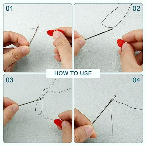 FIVEIZERO 80/40 PCS Large-Eye Blunt Needles,8 Sizes Stainless Steel Yarn Knitting Needles,Sewing Needles,Crafting Knitting Weaving Stringing Needleswith Threaders for Finishing Off Crochet Projects CJ - Image 5