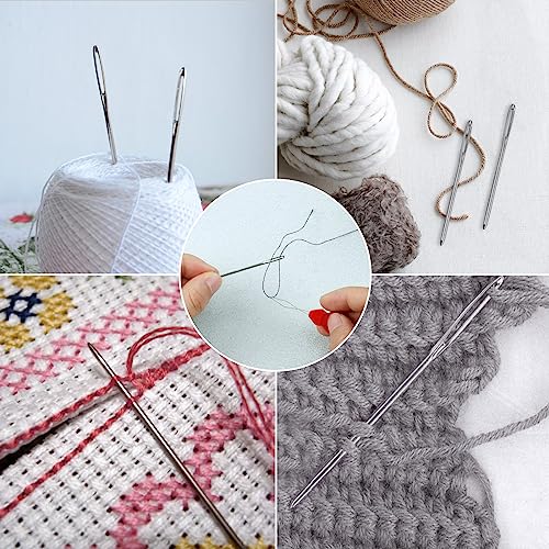 FIVEIZERO 80/40 PCS Large-Eye Blunt Needles,8 Sizes Stainless Steel Yarn Knitting Needles,Sewing Needles,Crafting Knitting Weaving Stringing Needleswith Threaders for Finishing Off Crochet Projects CJ - Image 3